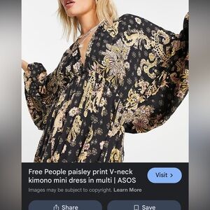 Free People Kimono Dress Paisley
